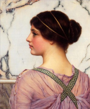  classicist Canvas - Grecian Lovely Neoclassicist lady John William Godward